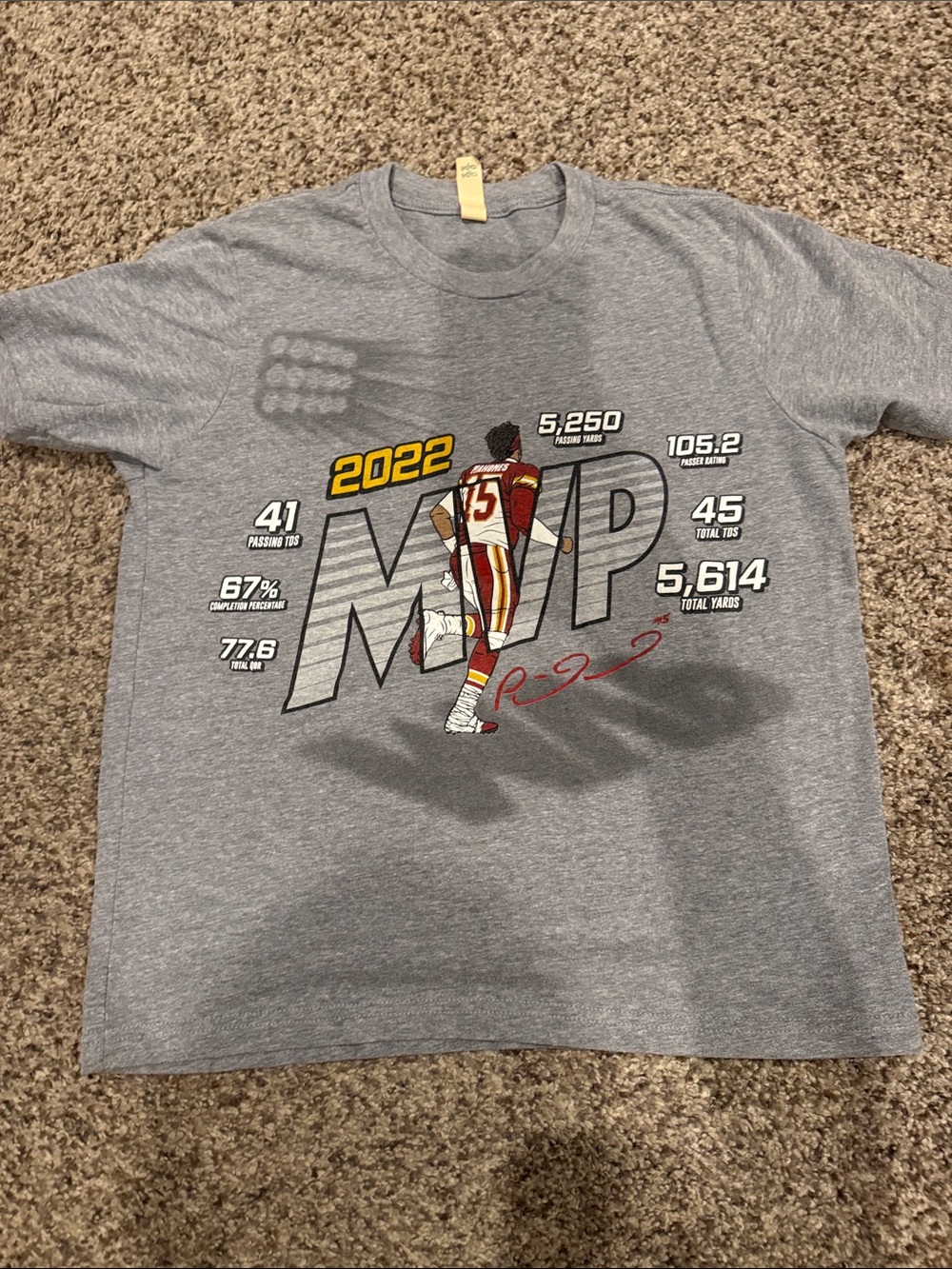 Next Level Apparel 2022 MVP Graphic Tee - Gray with Red & Yellow Accents